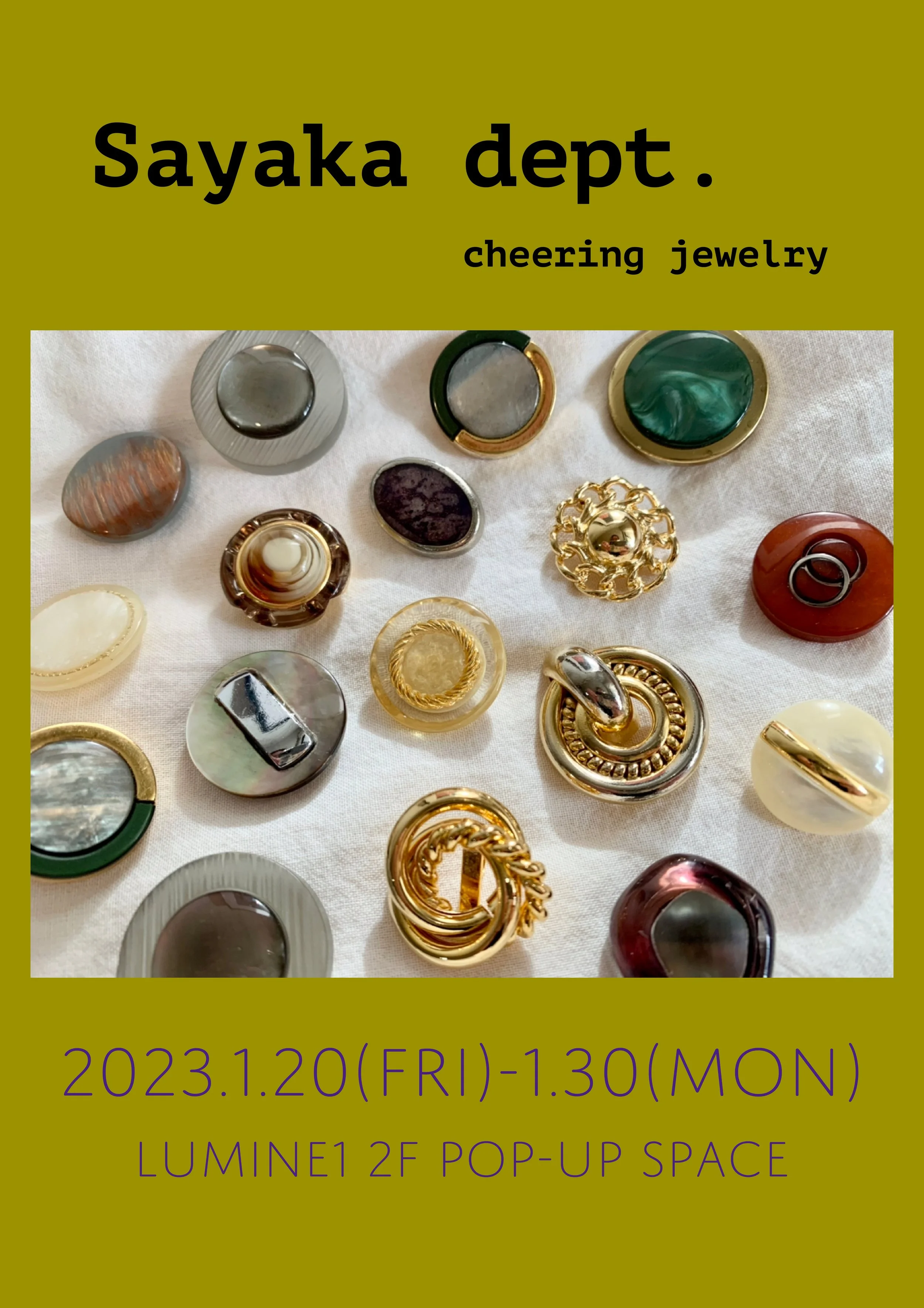 ハンドメイドアクセサリーブランド「Sayaka dept. cheering jewelry